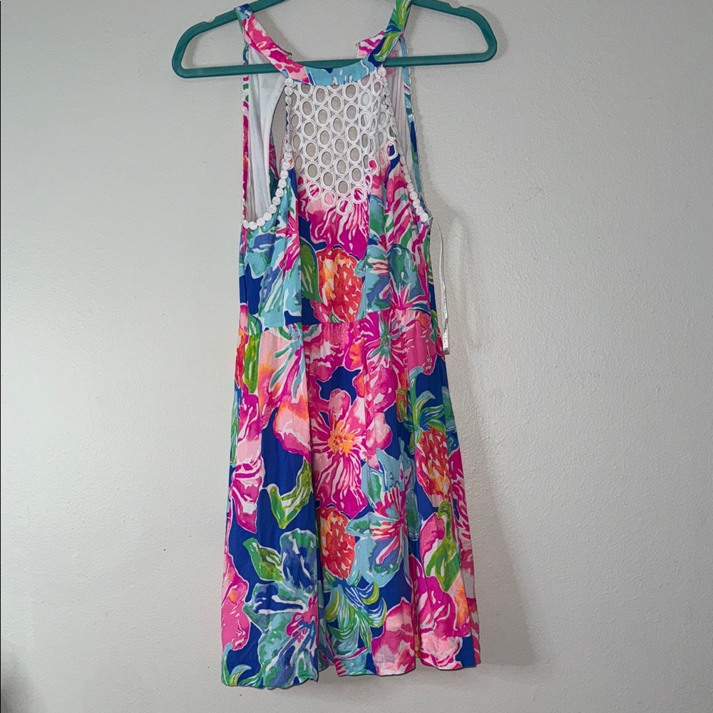 Lilly Pulitzer Floral Sleeveless Dress with crochet Detail